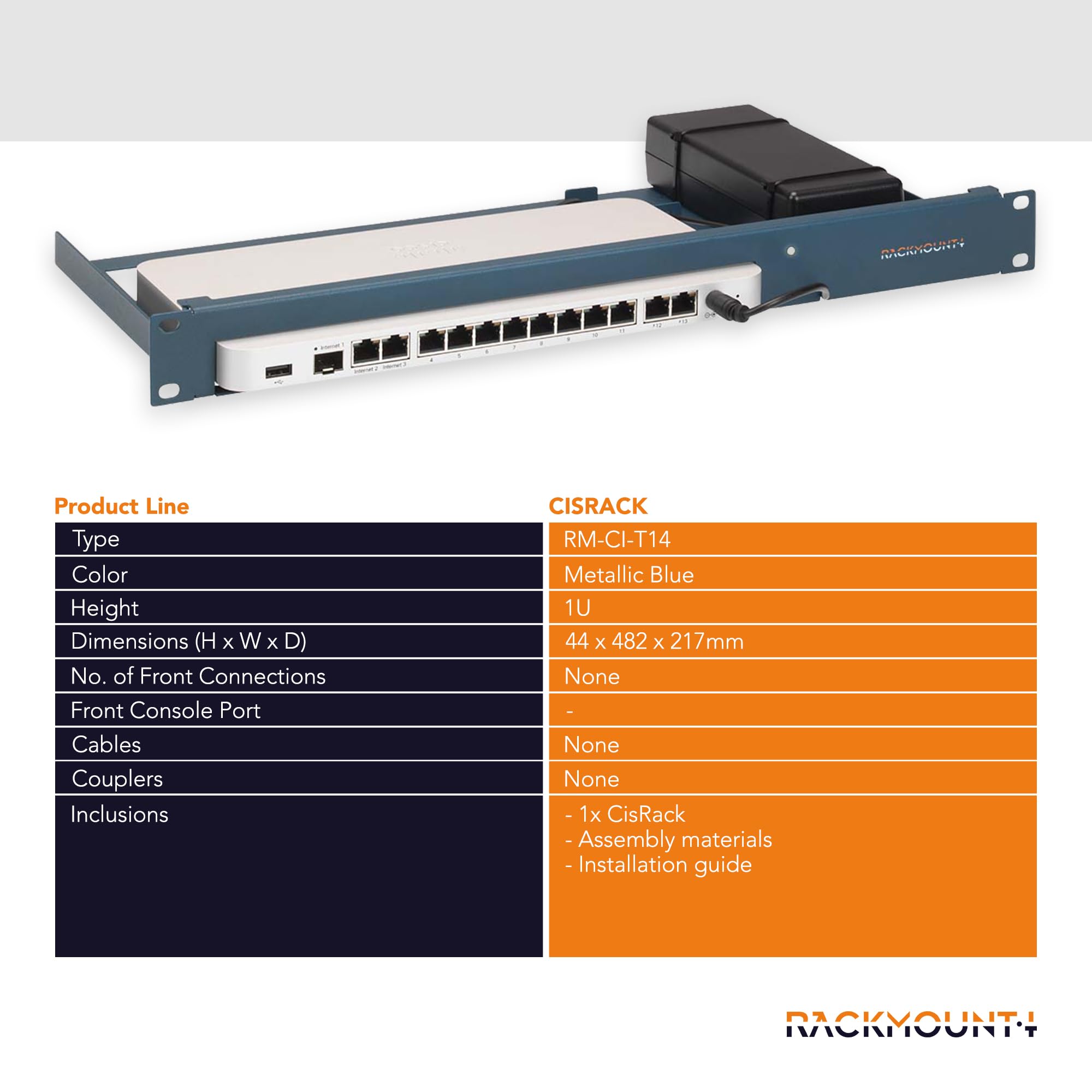 Cisco Meraki Firewall Appliance Rack Mount   1U Server Rack Shelf With Easy Access Front Network Connections, Properly Vented, C